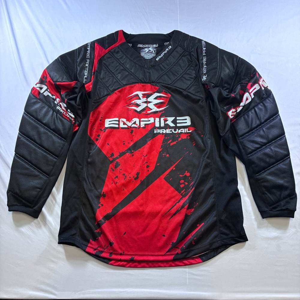 Empire Prevail Paintball Jersey Padded Black Red Graphic Mesh Mens Large